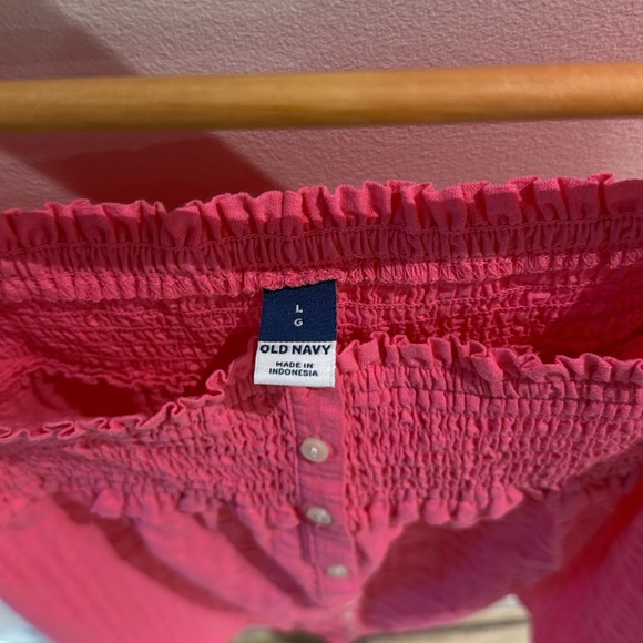 Old Navy Pink Smocked Blouse - Picture 2 of 2